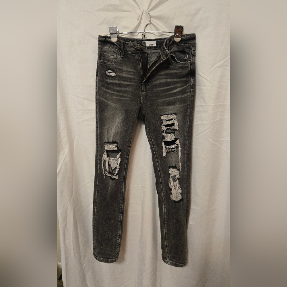 Distressed Gray Jeans